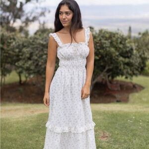 Neuflora Malia Elegant Floral Maxi Dress in White